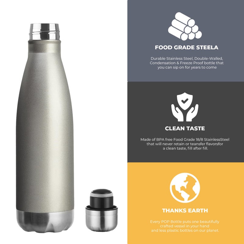 MEWAY 17oz Sport Water Bottle 8 Pack Vacuum Insulated Stainless Steel Leak-Proof Double Wall Cola Shape Water Bottle,Keep Drinks Hot & Cold (Cold Gray,8 Pack) - Image 3